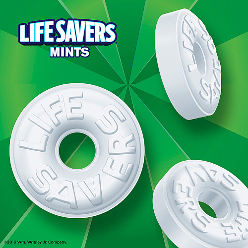 Wrigley Life Savers Mints Wint O Green Hard Candies Wintergreen - Individually Wrapped - 6.25 oz - 1 Bag (08504)
