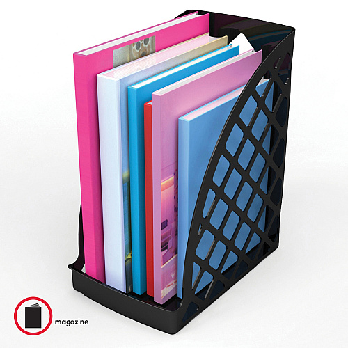 Deflecto Sustainable Office Magazine File Black - 1 Each (34904)