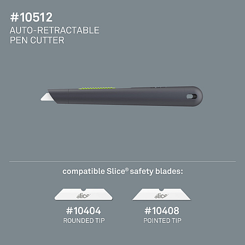 Slice Pen Cutter Auto-Retractable 0.7" Height x 0.7" Width x 5.3" Length - Retractable, Anti-magnetic, Rust Resistant - Ceramic - 1 Each (10512)