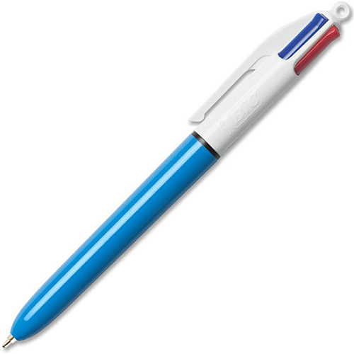 BIC 4-Color Retractable Pen Fine, Medium Pen Point - Refillable - Retractable - Multi, Black, Red, Green Ink - 1 Pack (MMXP11C)