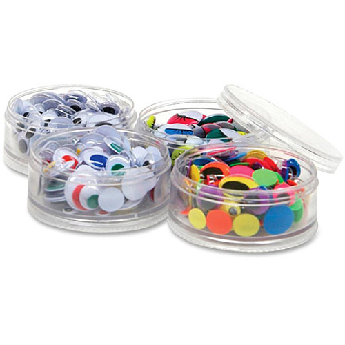 Creativity Street Wiggle Eyes Stackable Storage Jar Craft Project, Decoration - 400 Piece(s) - Assorted - 400 / Set (3409)