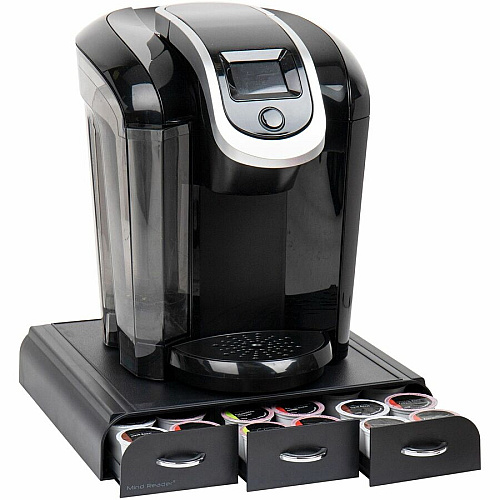 Mind Reader EMS Mind 3-drawer Coffee Pod Organizer 36 x Coffee Pod - 3 Drawer(s) - 13.50" Height x 13.25" Width x 3.25" Depth - Counter - Heat Resistant - 1 Each (TRY3PCBLK)