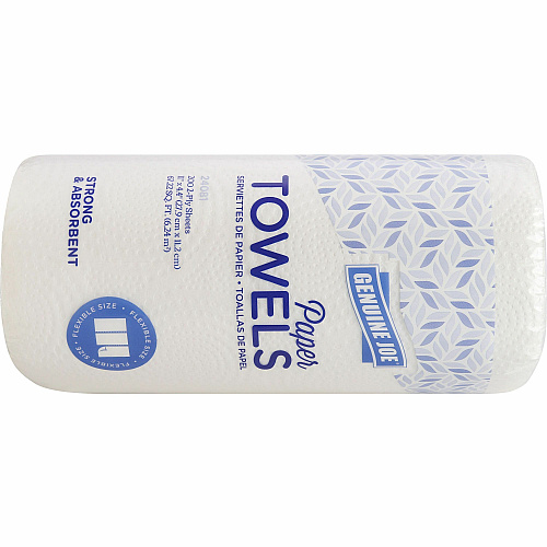 Genuine Joe Kitchen Roll Flexible Size Towels 2 Ply - 1 5/8" Core - White - 24 / Carton (GJO24081)