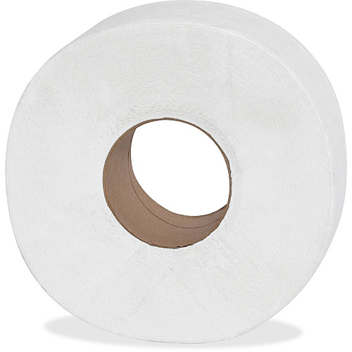 Genuine Joe&reg; Jumbo Toilet Paper, 2-Ply, 1,000-ft., 12 Rolls 2 Ply - 3.25" Width x 1000 ft Length - 9" Roll Diameter - 3 19/64" Core - White - 12 / Carton (GJO2510012)