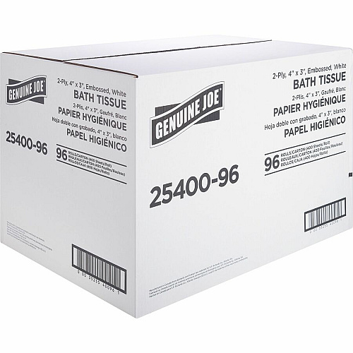 Genuine Joe 2540096 Standard Toilet Paper, 2-Ply, 400 Sheets, 96 Rolls