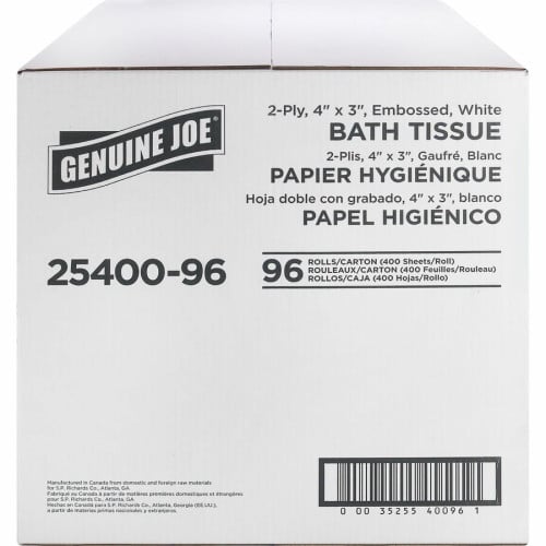 Genuine Joe 2540096 Standard Toilet Paper, 2-Ply, 400 Sheets