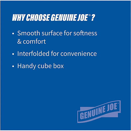 Genuine Joe Cube Box Facial Tissue 2 Ply - Interfolded - White - 85/Box - 36 / Carton (GJO26085)