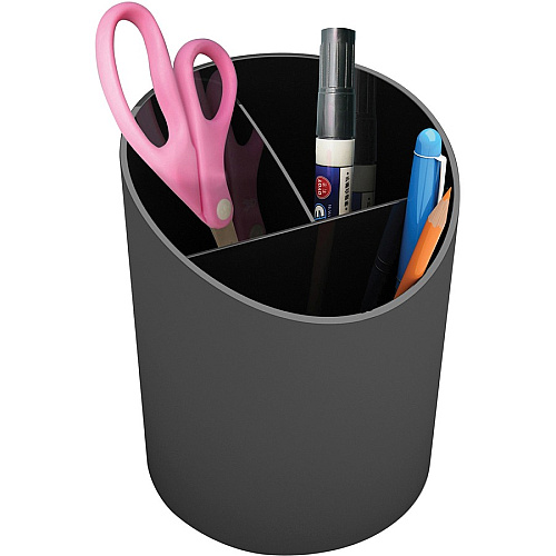 Deflecto Sustainable Office Recycled Large Pencil Cup 5.6" Height x 4.4" Width x 4.4" Length - Black - 1 Each (34204)
