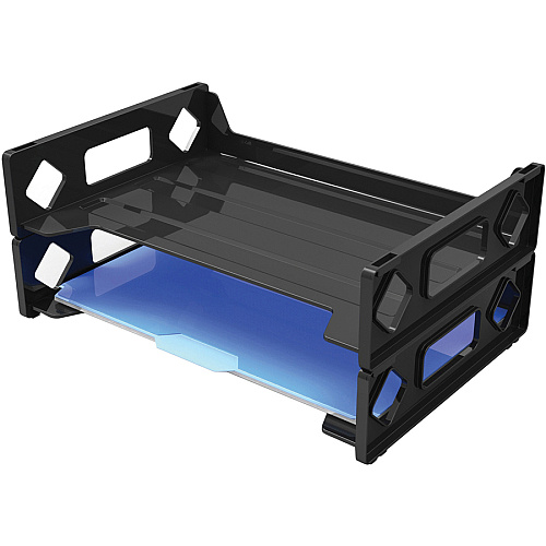Deflecto Sustainable Office Stackable Desk Tray 2.75" Height x 13" Width x 9" Depth - Desktop - Durable, Stackable - 30% Recycled - Black - Plastic - 1 Each (391104)