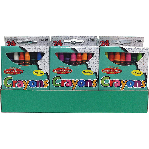 CLI Creative Arts Crayons Display Assorted - 24/Box - 24 / Display (42024ST)