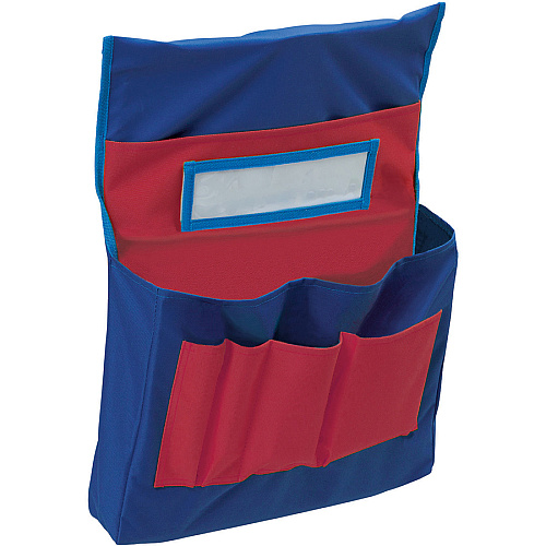 Pacon Chair Storage Pocket Chart 6 Pocket(s) - 18.50" Height x 14.50" Width x 2.50" Depth - Blue, Red - Polyester - 1 Each (20060)