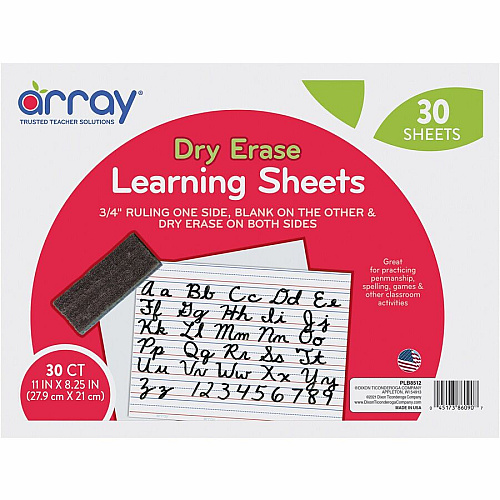 GoWrite! Dry Erase Learning Board 11" (0.9 ft) Width x 8.3" (0.7 ft) Height - White Surface - Rectangle - 30 / Pack (LB8512)