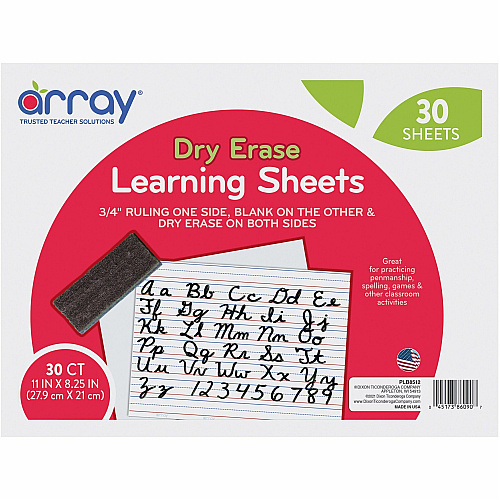 GoWrite! Dry Erase Learning Board 11" (0.9 ft) Width x 8.3" (0.7 ft) Height - White Surface - Rectangle - 30 / Pack (LB8512)