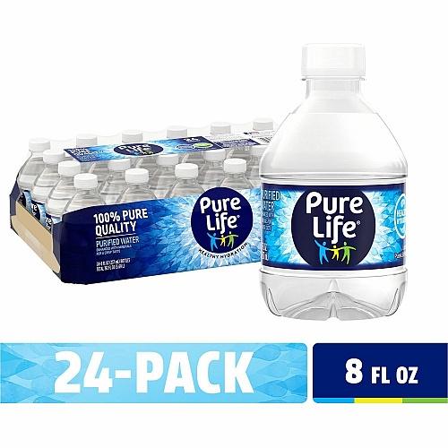Pure Life Purified Bottled Water Ready-to-Drink - 8 fl oz (237 mL) - 24 / Carton (194627)