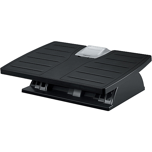 Fellowes Office Suites&trade; Adjustable Footrest 30&deg; Tilt - Black, Silver - 1 Each (8032201)