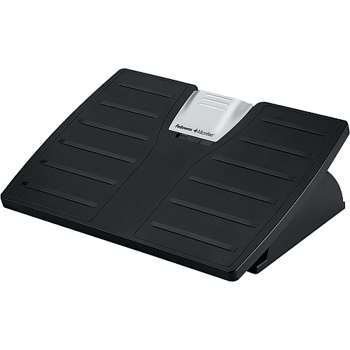 Fellowes Office Suites&trade; Adjustable Footrest 30&deg; Tilt - Black, Silver - 1 Each (8032201)