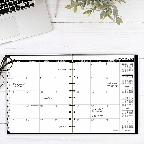 At-A-Glance Move-A-Page Weekly/Monthly Appointment Book Julian Dates - Weekly, Monthly - 12 Month - January 2026 to January 2027 - 7:00 AM to 8:00 PM - Quarter-hourly, 7:00 AM to 5:45 PM - Quarter-hourly - 1 Week, 1 Month Double Page Layout - 8 (70950E05)