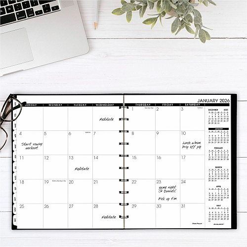 At-A-Glance Move-A-Page Weekly/Monthly Appointment Book Julian Dates - Weekly, Monthly - 12 Month - January 2026 to January 2027 - 7:00 AM to 8:00 PM - Quarter-hourly, 7:00 AM to 5:45 PM - Quarter-hourly - 1 Week, 1 Month Double Page Layout - 8 (70950E05)