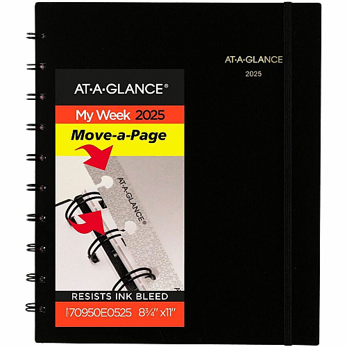 At-A-Glance Move-A-Page Weekly/Monthly Appointment Book Julian Dates - Weekly, Monthly - 12 Month - January 2026 to January 2027 - 7:00 AM to 8:00 PM - Quarter-hourly, 7:00 AM to 5:45 PM - Quarter-hourly - 1 Week, 1 Month Double Page Layout - 8 (70950E05)