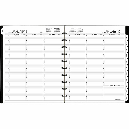 At-A-Glance Move-A-Page Weekly/Monthly Appointment Book Julian Dates - Weekly, Monthly - 12 Month - January 2026 to January 2027 - 7:00 AM to 8:00 PM - Quarter-hourly, 7:00 AM to 5:45 PM - Quarter-hourly - 1 Week, 1 Month Double Page Layout - 8 (70950E05)