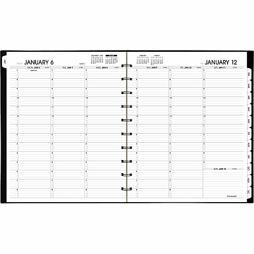 At-A-Glance Move-A-Page Weekly/Monthly Appointment Book Julian Dates - Weekly, Monthly - 12 Month - January 2026 to January 2027 - 7:00 AM to 8:00 PM - Quarter-hourly, 7:00 AM to 5:45 PM - Quarter-hourly - 1 Week, 1 Month Double Page Layout - 8 (70950E05)