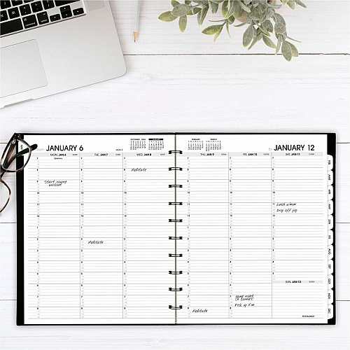 At-A-Glance Move-A-Page Weekly/Monthly Appointment Book Julian Dates - Weekly, Monthly - 12 Month - January 2026 to January 2027 - 7:00 AM to 8:00 PM - Quarter-hourly, 7:00 AM to 5:45 PM - Quarter-hourly - 1 Week, 1 Month Double Page Layout - 8 (70950E05)