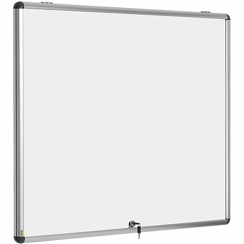 MasterVision Enclore Hinged Magnetic Aluminum Indoor Glazed Case 42.99" Board Height x 35.55" Board Width - Black Lacquered Steel Surface - Lightweight, Magnetic - Aluminum Frame - 45" Height x 37.5" Width - 1 Each (VT380109150)