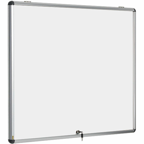 MasterVision Enclore Hinged Magnetic Aluminum Indoor Glazed Case 42.99" Board Height x 35.55" Board Width - Black Lacquered Steel Surface - Lightweight, Magnetic - Aluminum Frame - 45" Height x 37.5" Width - 1 Each (VT380109150)