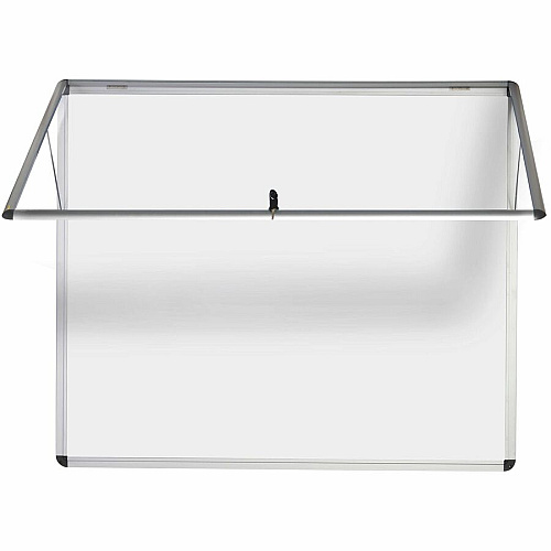 MasterVision Enclore Hinged Magnetic Aluminum Indoor Glazed Case 42.99" Board Height x 35.55" Board Width - Black Lacquered Steel Surface - Lightweight, Magnetic - Aluminum Frame - 45" Height x 37.5" Width - 1 Each (VT380109150)