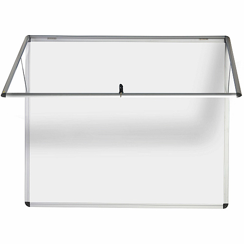 MasterVision Enclore Hinged Magnetic Aluminum Indoor Glazed Case 42.99" Board Height x 35.55" Board Width - Black Lacquered Steel Surface - Lightweight, Magnetic - Aluminum Frame - 45" Height x 37.5" Width - 1 Each (VT380109150)