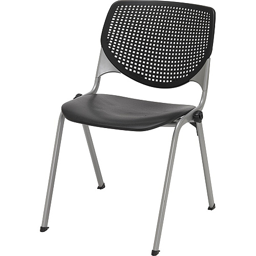 KFI Barstool with Polypropylene Seat and Back Black Seat Color - Polypropylene Seat Material - Black Back Color - Polypropylene Back Material - Silver Frame Color - 1 Each (BR2300P10)