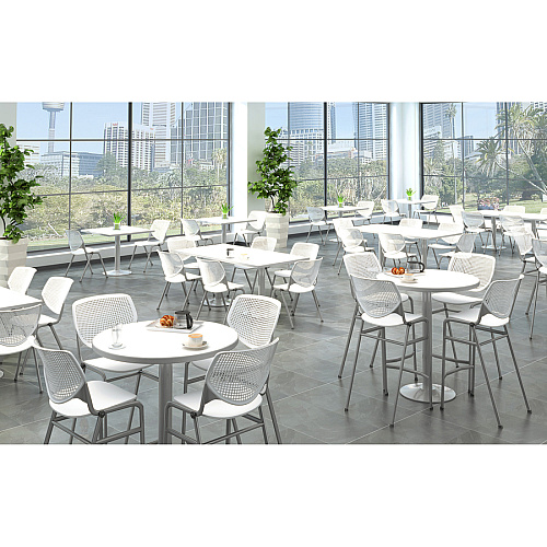 KFI Barstool with Polypropylene Seat and Back Black Seat Color - Polypropylene Seat Material - Black Back Color - Polypropylene Back Material - Silver Frame Color - 1 Each (BR2300P10)