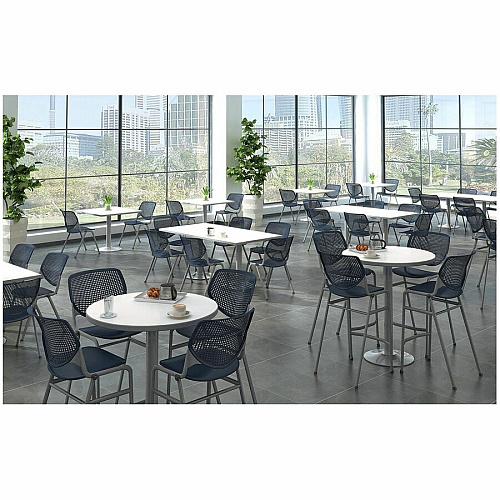 KFI Barstool with Polypropylene Seat and Back Navy Seat Color - Polypropylene Seat Material - Navy Back Color - Polypropylene Back Material - Silver Frame Color - 1 Each (BR2300P03)