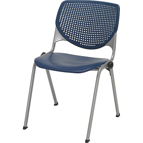 KFI Barstool with Polypropylene Seat and Back Navy Seat Color - Polypropylene Seat Material - Navy Back Color - Polypropylene Back Material - Silver Frame Color - 1 Each (BR2300P03)