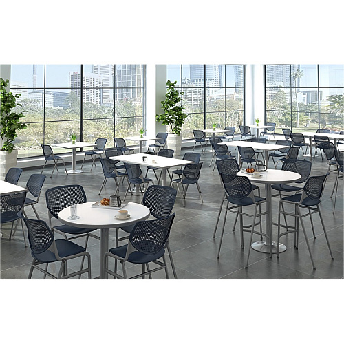 KFI Barstool with Polypropylene Seat and Back Light Gray Seat Color - Polypropylene Seat Material - Light Gray Back Color - Polypropylene Back Material - Silver Frame Color - 1 Each (BR2300P13)