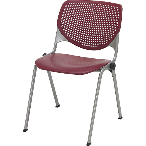 KFI Barstool with Polypropylene Seat and Back Burgundy Seat Color - Polypropylene Seat Material - Burgundy Back Color - Polypropylene Back Material - Silver Frame Color - 1 Each (BR2300P07)