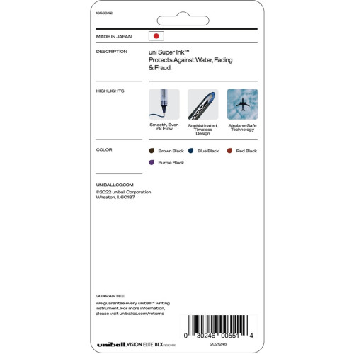 Uni-ball Vision Elite & 207 Signo Gel Pens - 12 Blue Bold & 4 Black Medium Pens