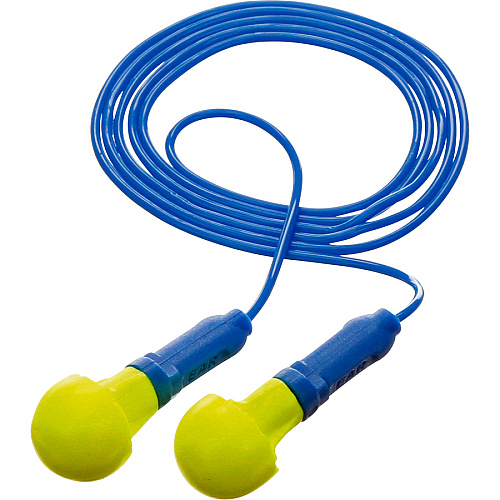 3M E-A-R Push-Ins Corded Earplugs Noise Protection - Foam, Polyurethane - Yellow - Corded, Comfortable, Disposable - 2/Pair - 200 / Box (3181003)