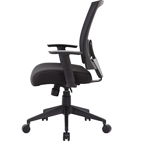 Boss B6706 Task Chair Black Seat Color - Mesh Seat Material - Black Back Color - Black Frame Color - Nylon Frame Material - 5-star Base - 1 Each (B6706BK)