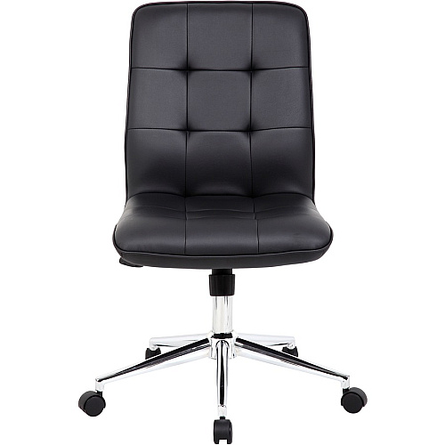 Boss Modern B330 Task Chair Black Seat Color - Vinyl Seat Material - Chrome, Black Frame Color - Chrome Frame Material - 5-star Base - Black - 1 Each (B330BK)