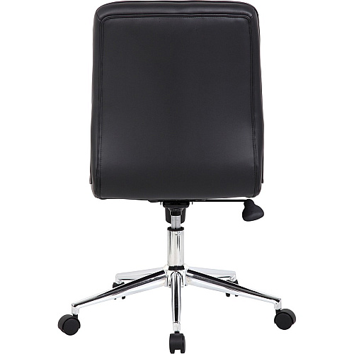 Boss Modern B330 Task Chair Black Seat Color - Vinyl Seat Material - Chrome, Black Frame Color - Chrome Frame Material - 5-star Base - Black - 1 Each (B330BK)