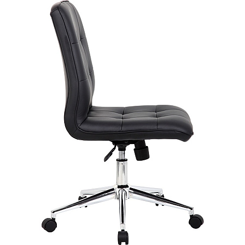 Boss Modern B330 Task Chair Black Seat Color - Vinyl Seat Material - Chrome, Black Frame Color - Chrome Frame Material - 5-star Base - Black - 1 Each (B330BK)