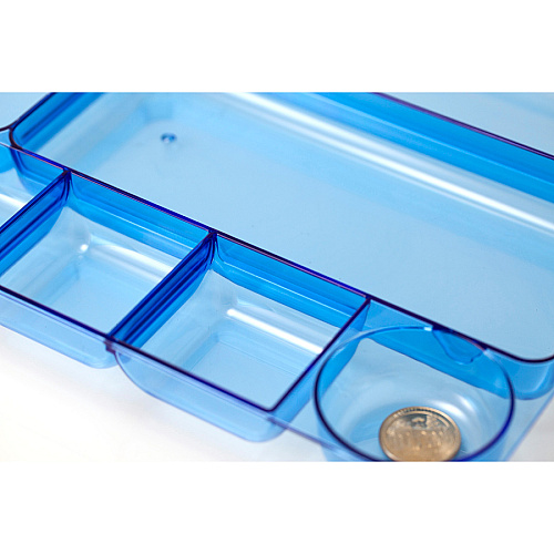 Officemate Blue Glacier Drawer Tray 9 Compartment(s) - 1.13" Height x 14" Width x 9" Depth - Desktop - Transparent Blue - 1 Each (23216)