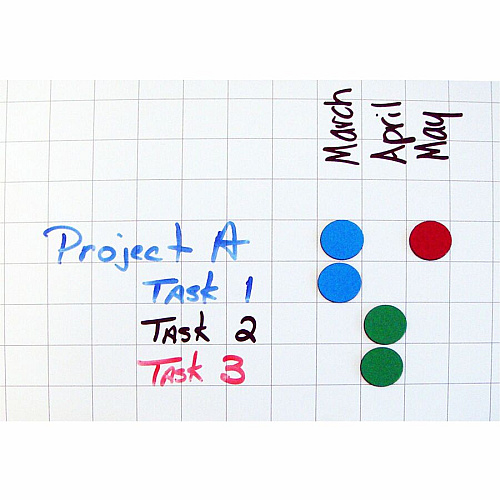 MasterVision Magnetic Color Coding Dots 3/4" Diameter - Round - Red - Vinyl - 20 / Pack (FM1604)