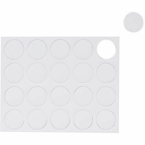 MasterVision Magnetic Color Coding Dots 3/4" Diameter - Round - White - Vinyl - 20 / Pack (FM1618)