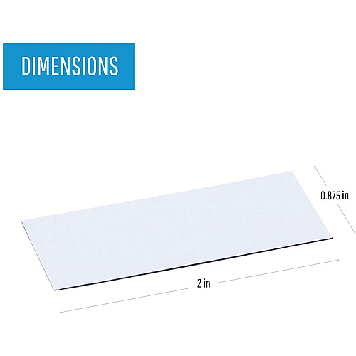 MasterVision 2" Magnetic Dry Erase Strips 0.88" Length x 2" Width - White - For Board, Color Coding - 25 / Pack (FM2418)