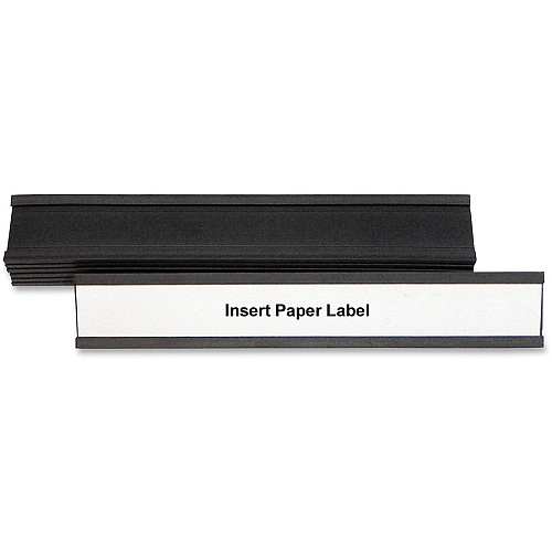 MasterVision Black Magnetic Data Cards Support 6" x 1" Media - Black - 10 / Pack (FM2632)