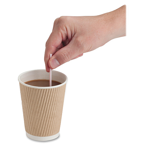 Genuine Joe 5-1/2" Plastic Stir Stick/Straws 5.5" Length - Plastic - White - 1000/Box - 40 / Carton (GJO20050CT)