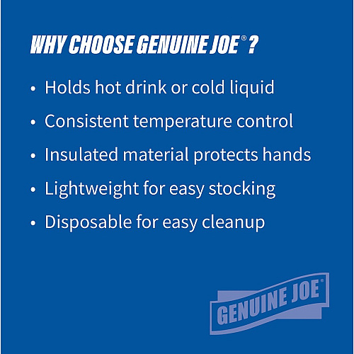 Genuine Joe 20 oz Foam Cups 20 fl oz - White - Styrofoam - Hot Drink, Cold Drink - 500 / Carton (GJO25250)