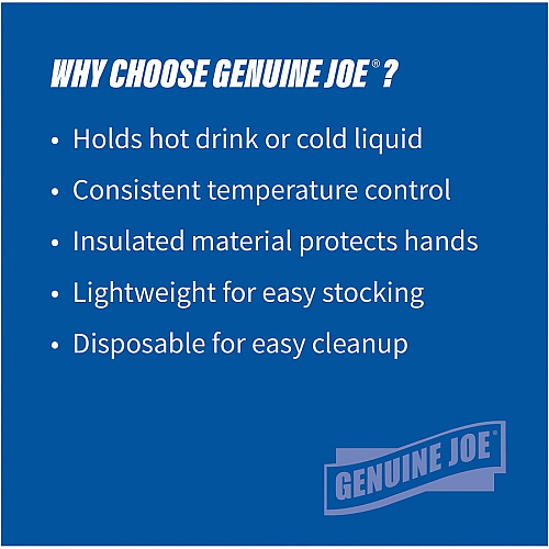 Genuine Joe 24 oz Foam Cups 24 fl oz - White - Styrofoam - Hot Drink, Cold Drink - 300 / Carton (GJO25251)